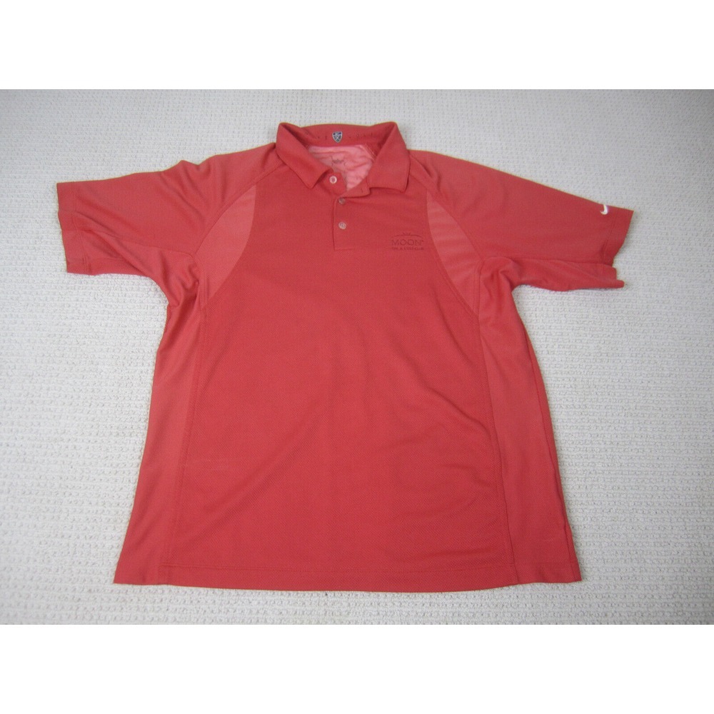 Nike Shirt Mens Large Orange Golf Golfer Performance Polo Casual Short Sleeve - Picture 1 of 13